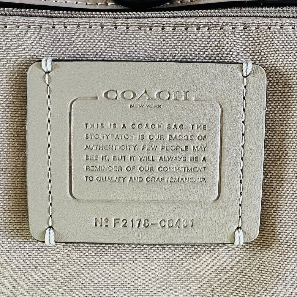 COACH Chalk Multi Poppy Floral City Tote Bag - Picture 10 of 11